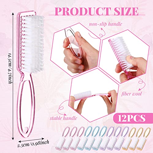 Patelai 24 Pcs Nail Brushes for Cleaning, Fingernail Hand Toes,Transparent - color: Transparent