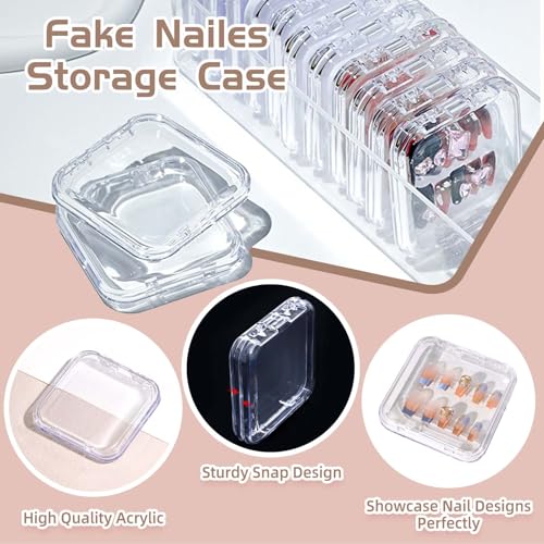 13Pcs Press on Nail Storage Box with 1 Storage Box, Nail Display