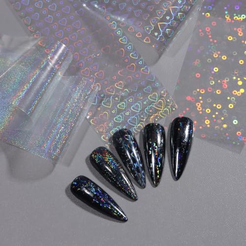 10 Rolls Aurora Nail Foil Iridescent Clear Nail Transfer Foil - color: Clear Iridescent