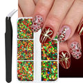 Christmas Nail Art Sequins Small Star Dots Triangle Metallic Glitter Flakes - color: Style02
