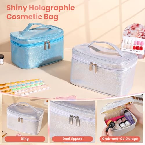 Acrylic Nail Kit for Beginners with Everything in Storage Bag, Bling Sliver - color: Single Silver