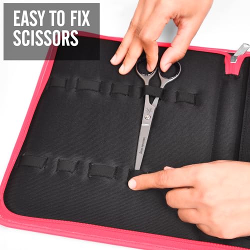 Case Holds 10 Grooming or Beauty Shears (PINK) - color: PINK