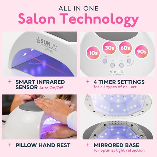 SUNUV UV Light for Gel Nails, UV LED Nail Lamp, 4 Timers SUN2C Grey - color: Grey