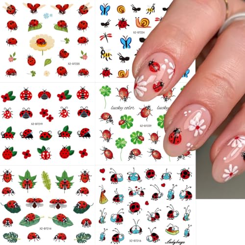 30 Sheets Insect Nail Stickers Fall Flower Butterfly Nail Decals - color: Style-09