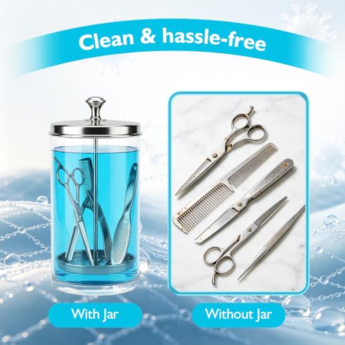 21 Oz Disinfectant Sterilizer Jar Barber Jar Glass Jar for Manicure - size: 21 Ounce