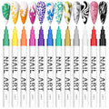 Kalolary 3D Nail Art Pens Set 12 Color Nail Art Marker Graffiti Dotting Pen - color: A