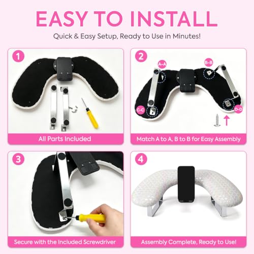 Arm Rest for Nails Tech, Manicure Hand Rest, U-shaped Armrest - color: White