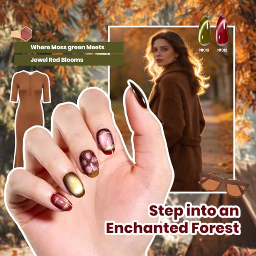 Beetles Cat Eye Gel Nail Polish Set, 20 Colors Magnetic Fall Gel Polish Kit - color: A - Cat Eye | Pastoral Whisper