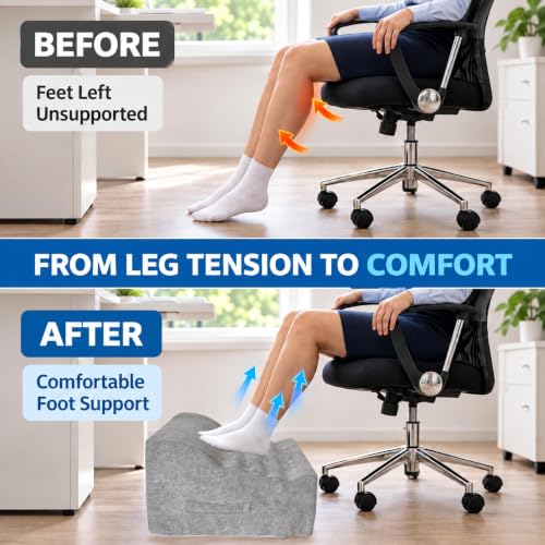 Under Desk Foot Rest, Foot Stool Under Desk - color: Light Gray