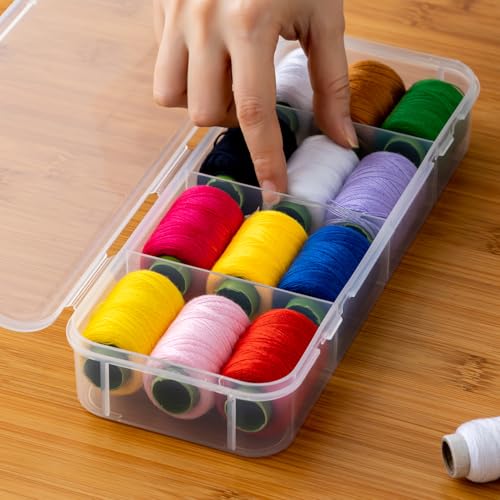 Vidifor 2-Pack Clear Small Organizer Box for Crafts, Snack, Beads Earrings, Screws, Nail, Pins (2, Small) - size: Small