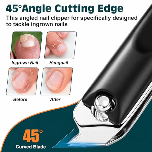 Heavy Duty Professional Nail Clippers 15% Thicker Pro 420J2 Stainless Steel - color: 3Pack - Black