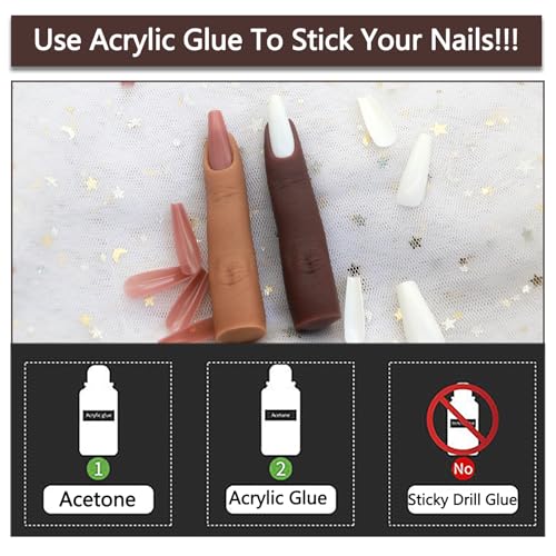 Silicone Fake Finger to Practice Fake Nails, Soft Silicone Practice Fingers for Acrylic Nails, Bendable Fake Training Finger Flexible Nail Practice Fingers for DIY Nails(Color 6) - color: 6# Silicone Finger