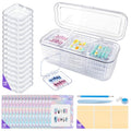 15 Acrylic Press-On Nail Cases,15 Nail Pouches with Cards&Large Storage Box - color: Clear Box
