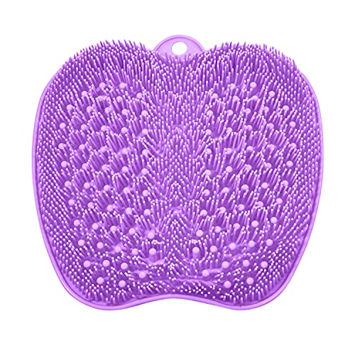 BESKAR XL Larger Shower Foot Scrubber Mat with Non-Slip Suction Cups - color: Purple