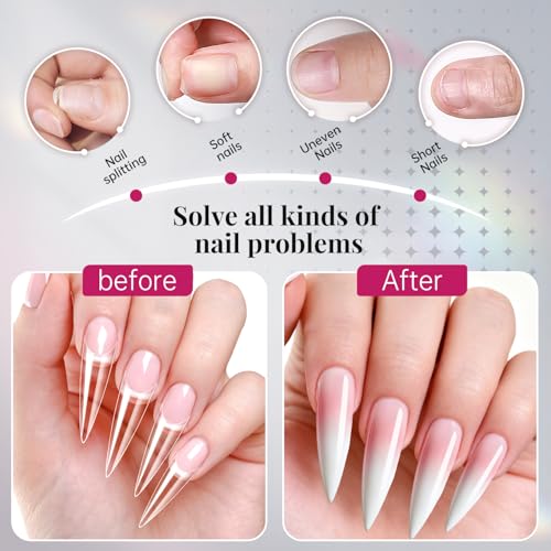 krofaue Extra Long Stiletto Nail Tips - False Clear Nais - color: Clear Long Stiletto