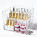BQAN 3-Tier Clear Acrylic Nail Polish Organizer Rack with Built-in Handles