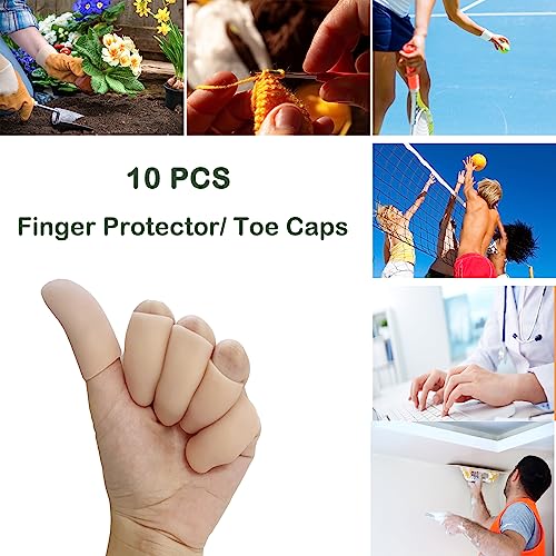 10Pcs Gel Finger Cots Medium-For Trigger, Hand Eczema, Cracking, Arthritis