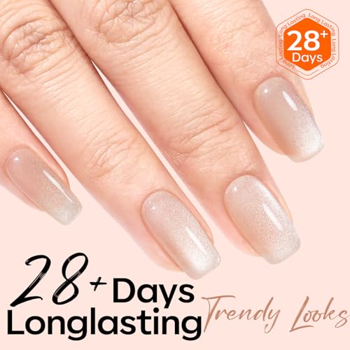 modelones Nude Cat Eye Gel Nail Polish Soak Off UV/LED Gel Polish 15ML - color: A3-Glass Cat Eye