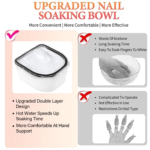 Yokilly Nail Soaking Bowl Set: Soak Off Gel Polish Remover Manicure Bowl - color: Black-8pcs set