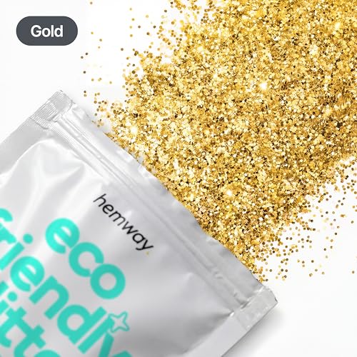 Hemway Biodegradable Glitter Gold 3.5oz Eco Friendly Extra Chunky - color: Gold, size: Extra Chunky (1/24" 0.040" 1mm)