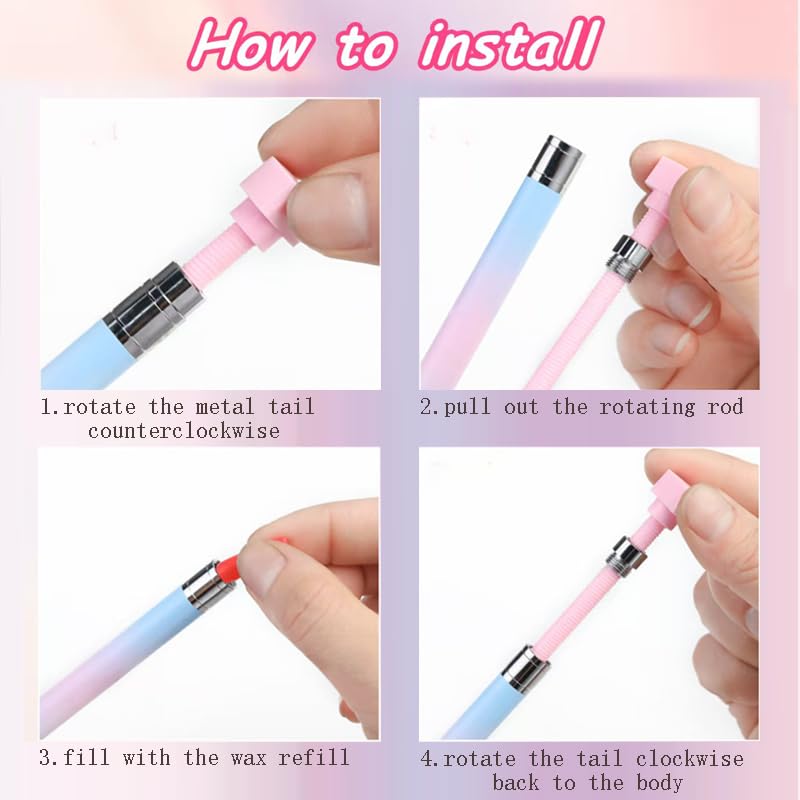 Rhinestone Picker Tool, Refillable Wax Pen with 1 Additional Pack of Wax Refills, Rhinestone Pickup Pen for Diamond Art Painting and Nail Art Design