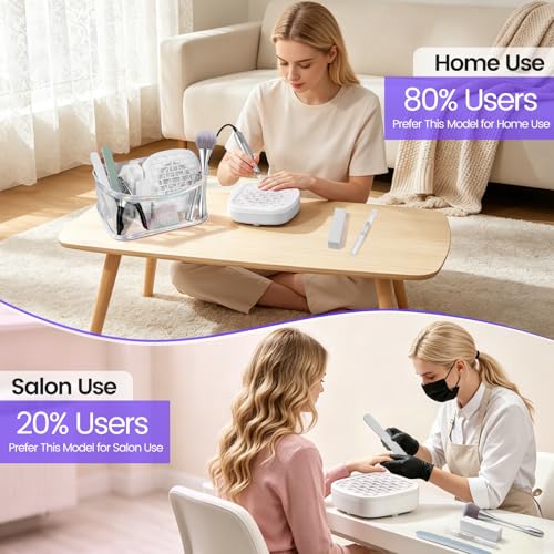 Nail Drill with Mini Dust Collector & Storage Bag, Electric Manicure Sets - color: Silver