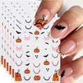 Halloween Nail Stickers, Ghost Mummy Pumpkin Bat Nail Decals, 6 Sheets - color: Multicolor-01