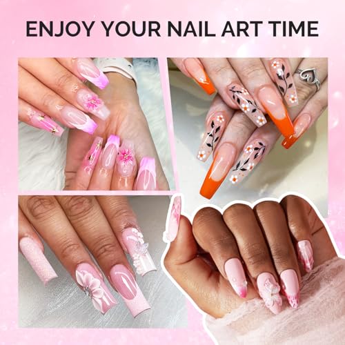 MelodySusie 3Pcs Acrylic Nail Brush Set,Size 8/10/14 - color: 3pcs pink-Brushes