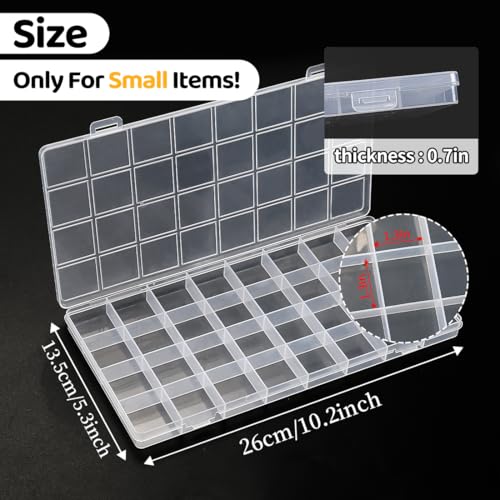 Praisebank 32 Grids Beading Storage Container Box, Perfect for Storage Beads & Small Items. (Clear / 2 Pack) - size: 32 x 2 Pack