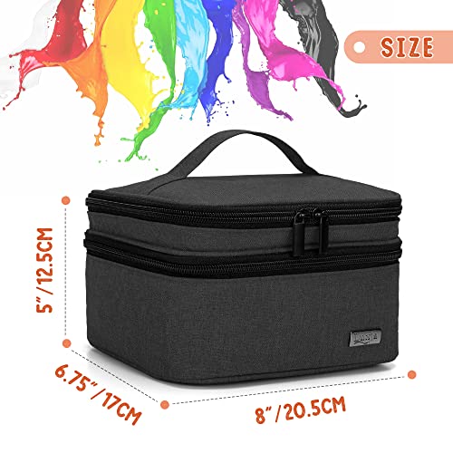 LUXJA Nail Polish Storage Case Holds 20 Bottles, Black - color: Black