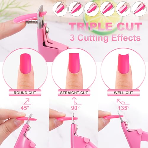 Light Pink Adjustable Nail Clippers with Magnets Sizers Nail Tip Cutter - color: 03 Light Pink Metal, size: Samll Handle