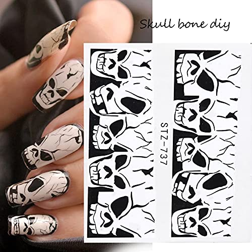 35 Sheets Halloween Water Transfer Nail Stickers Nail Art Decals