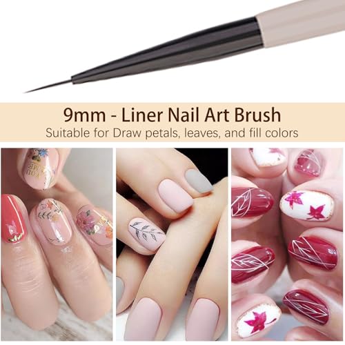Nail Art Brushes for Drawing Petals & Leaves, Nails Design Painting Brush, Watercolor Paint Brush for Nails, Acrylic & Gel Nail Polish Brush for Manicure Salon & DIY Home Manicure - color: Flower Nail Brush