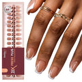 Beetles French Tips Press On Nails- 224 Pcs Short Squoval Nails, Brown - color: 4 - Brown French - S - 02