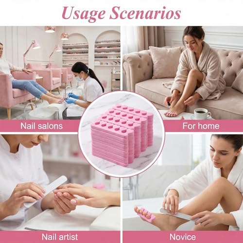 100 Pcs Sponge Toe Separators Soft Finger Separators Premium Pedicure Tool, Toe Divider Spacer for Polishing Pedicure Manicure Coating Gel Painting Nail Art Beauty Accessories