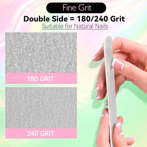 SALVMARY Professional Disposable Small Zebra Nail Files 180/240 Grit, 50Pcs - size: 180/240 Grit - 50Pcs