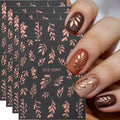 Leaf Nail Stickers, Rose Gold Nail Decals for Fall Nail Art, 4 Sheets - color: Multicolor-02