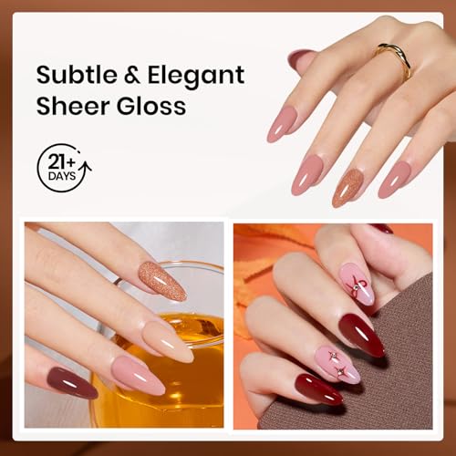 Beetles Fall Dip Powder Nail Kit, Brown Nude Skin Glitter - color: Espresso Glow