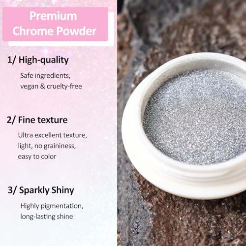 8 Jars Mermaid Pearl Chrome Powder for Nails - color: F-335 Set