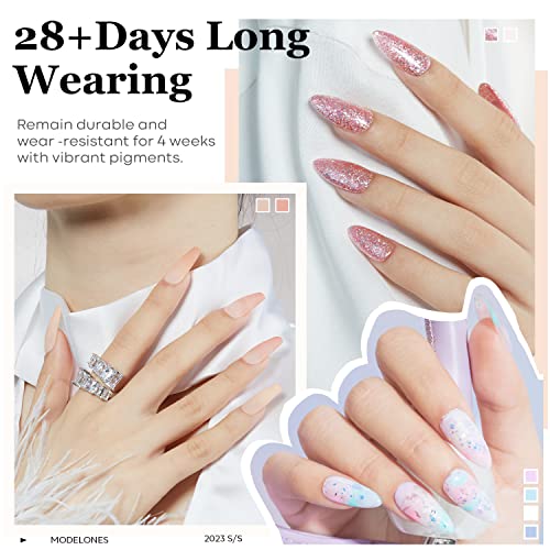 modelones 2 Pcs 15ml Nude Gel Nail Polish Kit, Vibrant Holiday Gel Polish Set Soak Off - color: Nude