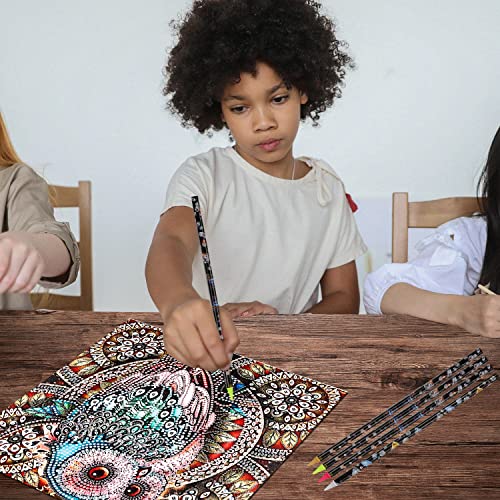 BENOSPACE 9 Pcs Diamond Painting Pen Rhinestone Picker Pencil Set Self Adhesive Nail Dotting Wax Pen with Pencil Sharpener Resin Point Drill Pens 5D Crystal Gem Pick up Tools DIY Nail Art Accessories