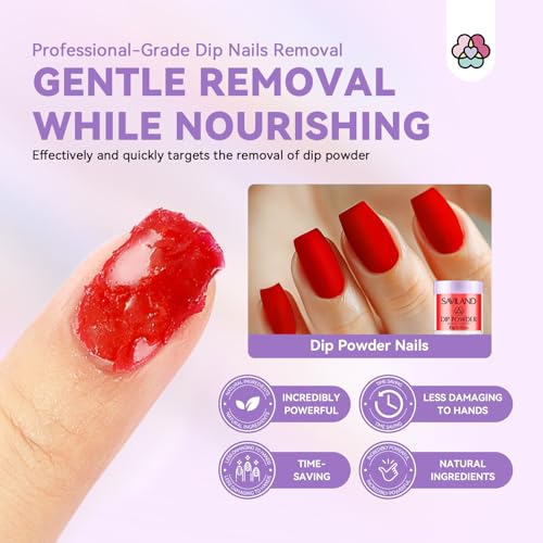 SAVILAND 2Pcs Easy Dip Powder Remover Liquids Nail File Tools, 15ml - size: 15ml*2