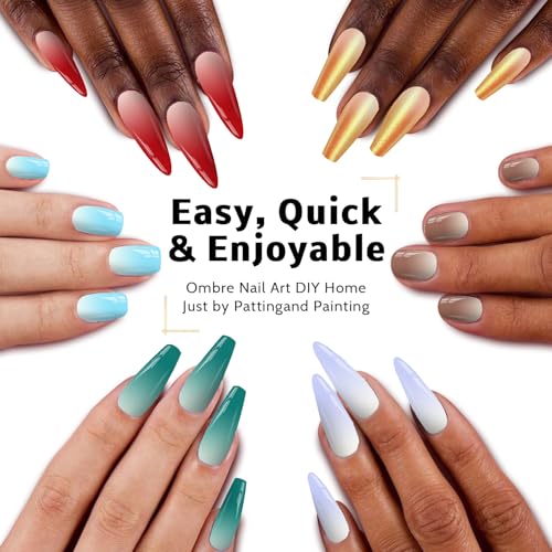 Sponge Pat Gel Polish Palette, 60 Colors Ombre Gel Nail Polish Kit, Gradient Blush Blooming Painting Pigment Patting French Manicure Tools Nails Art DIY Home (60 Colors Set) - size: 60 Colors Set