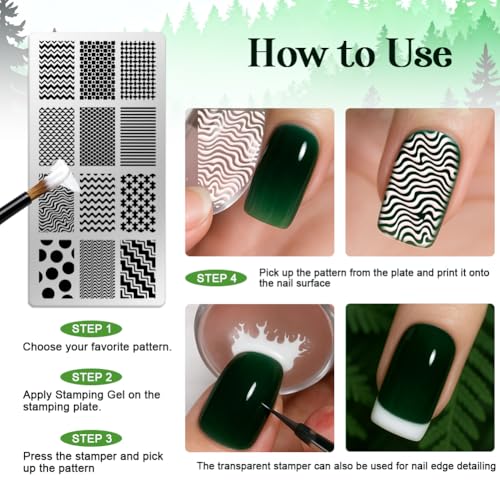 6 Sheets Nail Stamping Plate Elegant Textures Nail Art Stamp - color: Elegant Textures