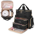 BAFASO 2 Layer Nail Polish Organizer Holds 70 Bottles and Nail Dryer, Black - color: Black