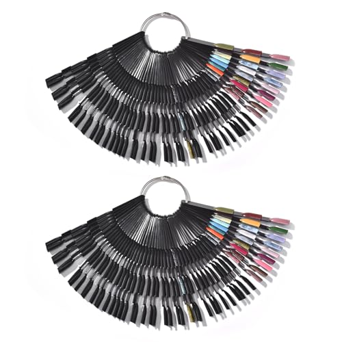 300 Tips Black Nail Swatch Sticks 3 in 1 Nail Display Sticks - color: Black