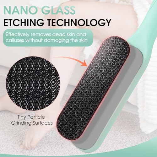 Dual Sided Nano Glass Foot File Green with Cleaning Brush - style: Green Pedicure Foot File