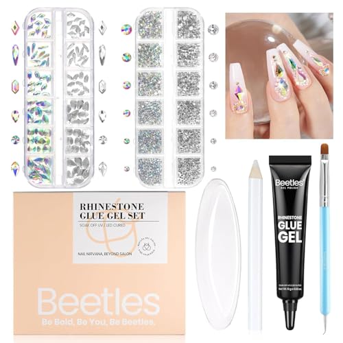 Beetles Gel Polish Nail Glue with Nail Gems Set - color: A-Clear-1