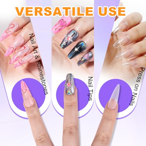 NXJ INFILILA Nail Glue, Professional Brush On Nail Glue, Nail Glue for Acylic Nails, Nail Glue for Press On Nails Fasle Nails Fake Nails Tips Glue Adhesive Long Lasting 7ML/0.23OZ - color: 1PCS