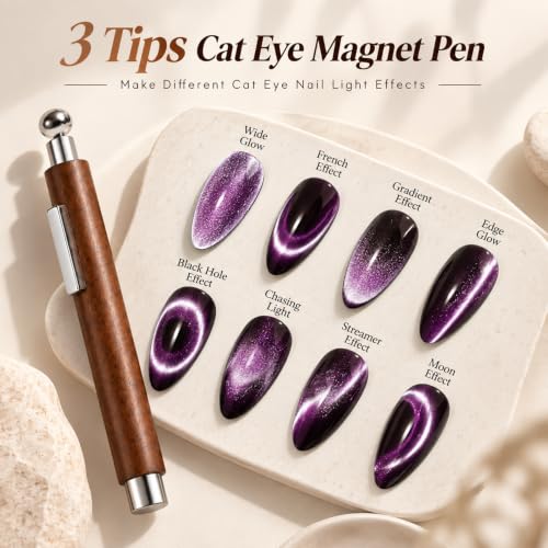 AZUREBEAUTY 4-in-1 Cat Eye Nail Magnet Pen - size: 1 Count (Pack of 1)